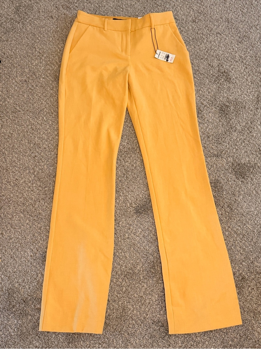 Express Yellow Mid Rise Barely Boot dress pants